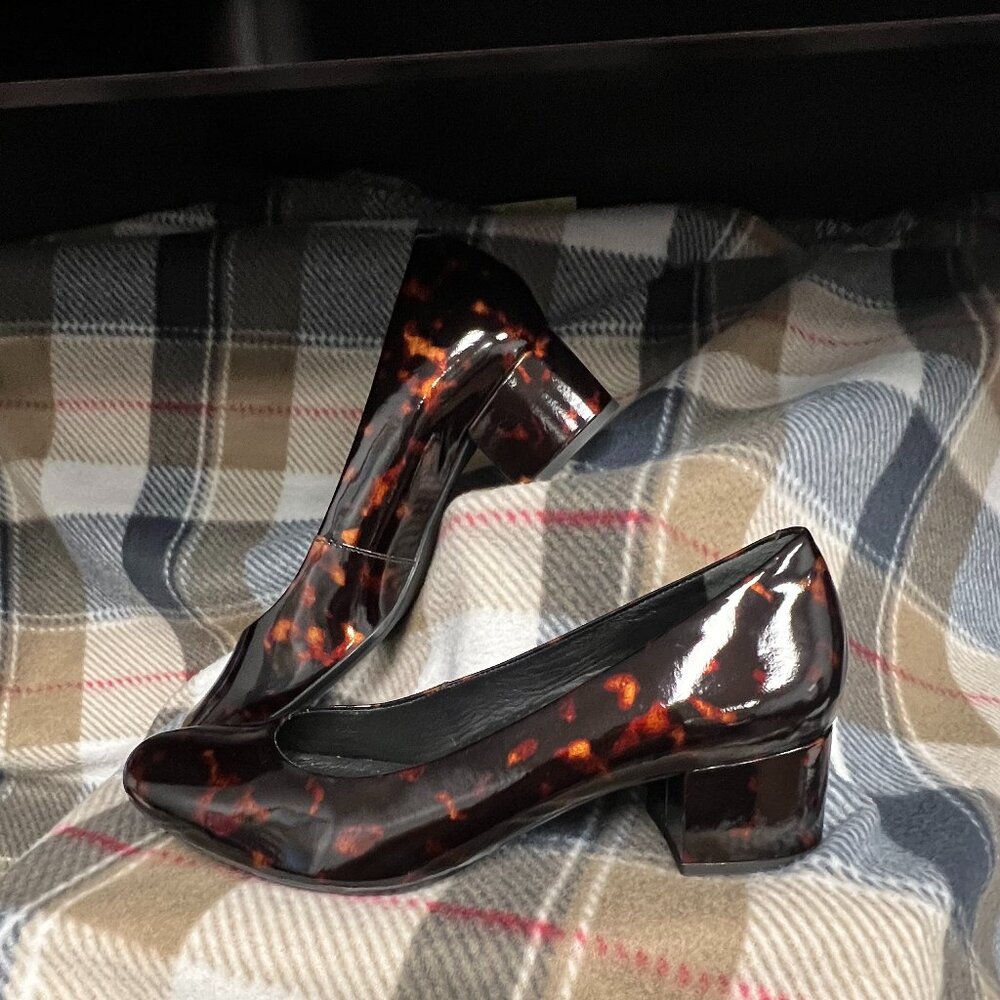 Marc Joseph New York Tortoise Patent Pump